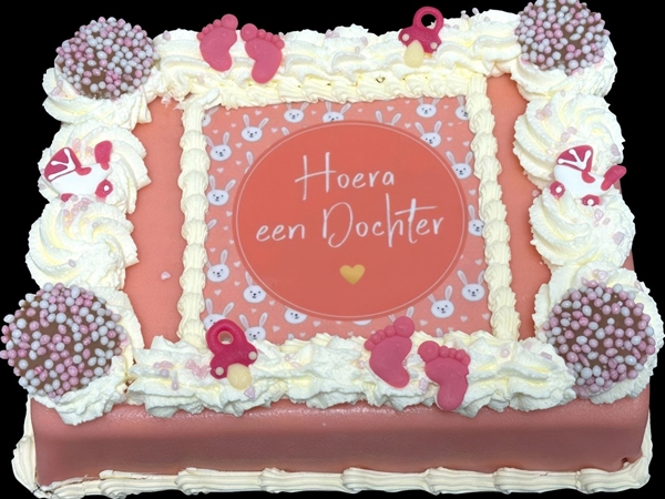 Marsepein geboortetaart